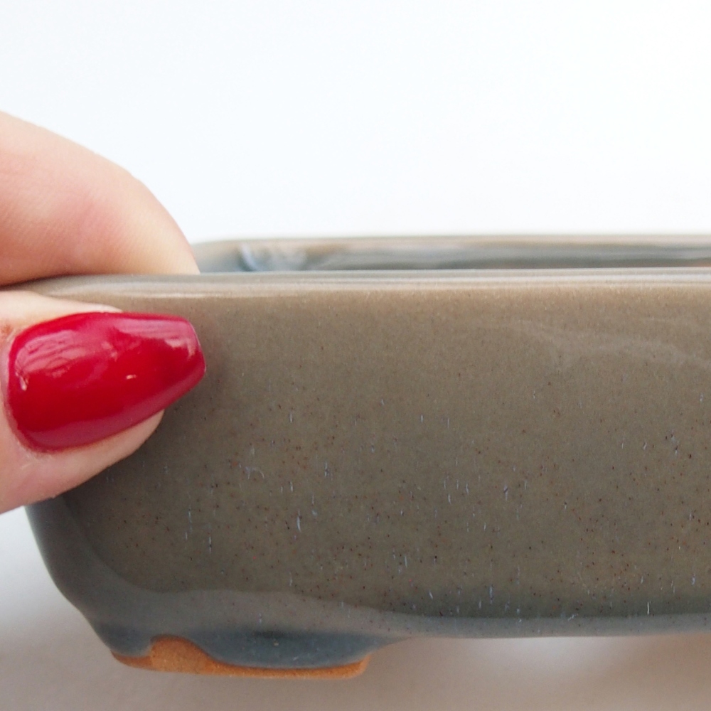 Cuenco bonsái de cerámica 12 x 10 x 4 cm, gris