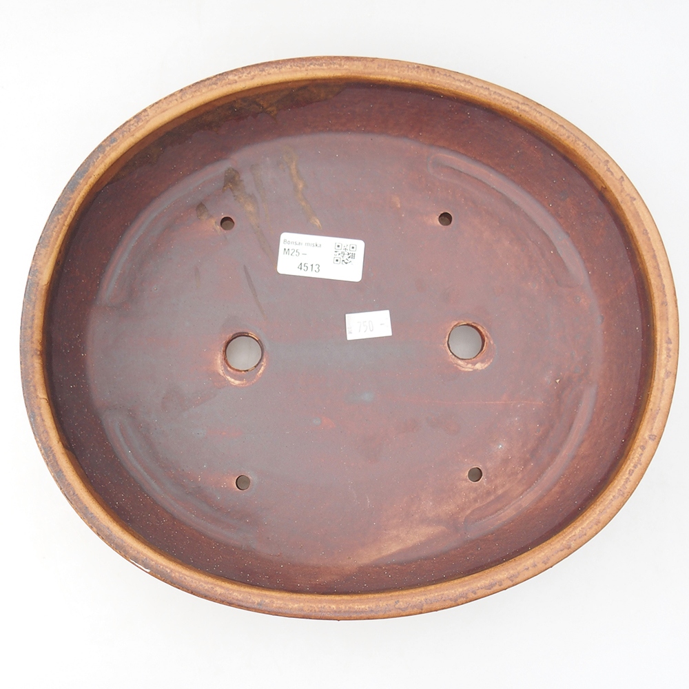 Cuenco bonsái de cerámica 24 x 28 x 6 cm, marrón