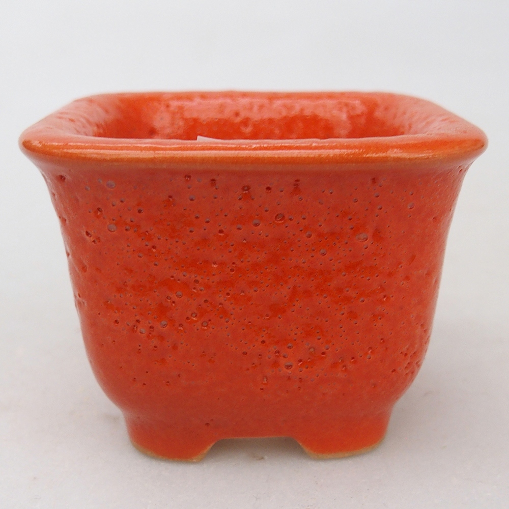 Cuenco bonsái de cerámica 6,5 x 6,5 x 5 cm, naranja