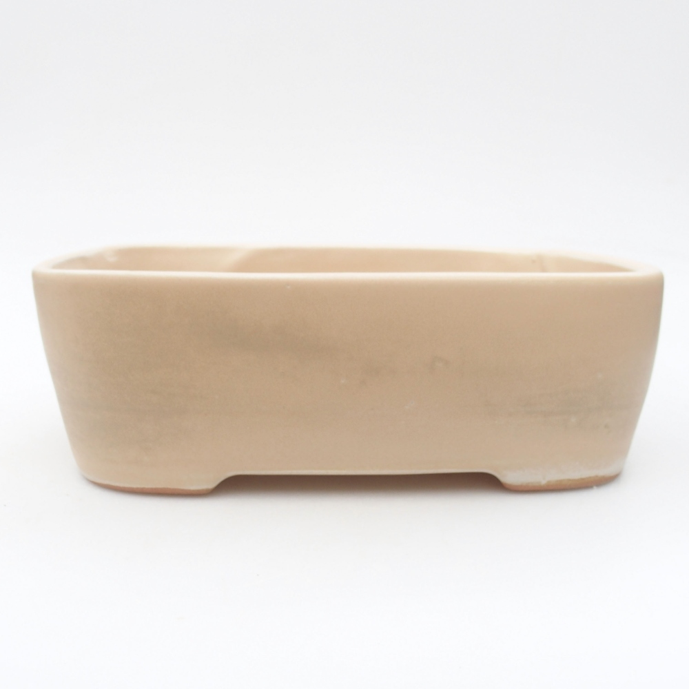 Cuenco bonsái de cerámica 23 x 18 x 7,5 cm, color beige