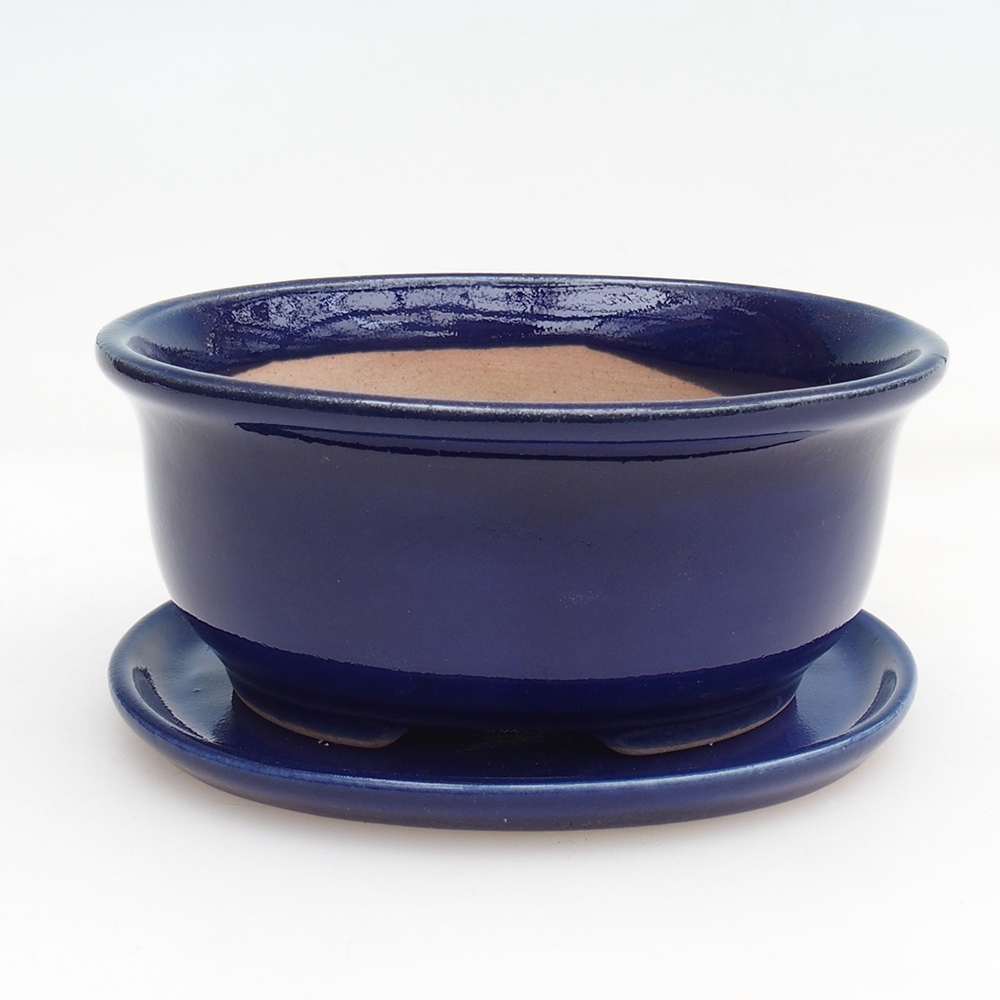 Cuenco bonsái + platillo H11 - 11,5 x 10 x 4 cm - verde