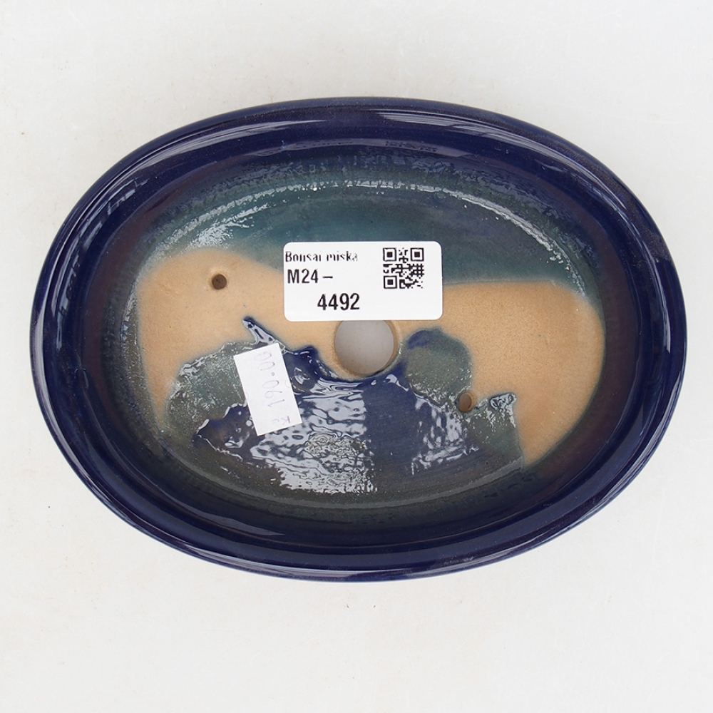 Cuenco bonsái de cerámica 15 x 11 x 3,5 cm, color azul