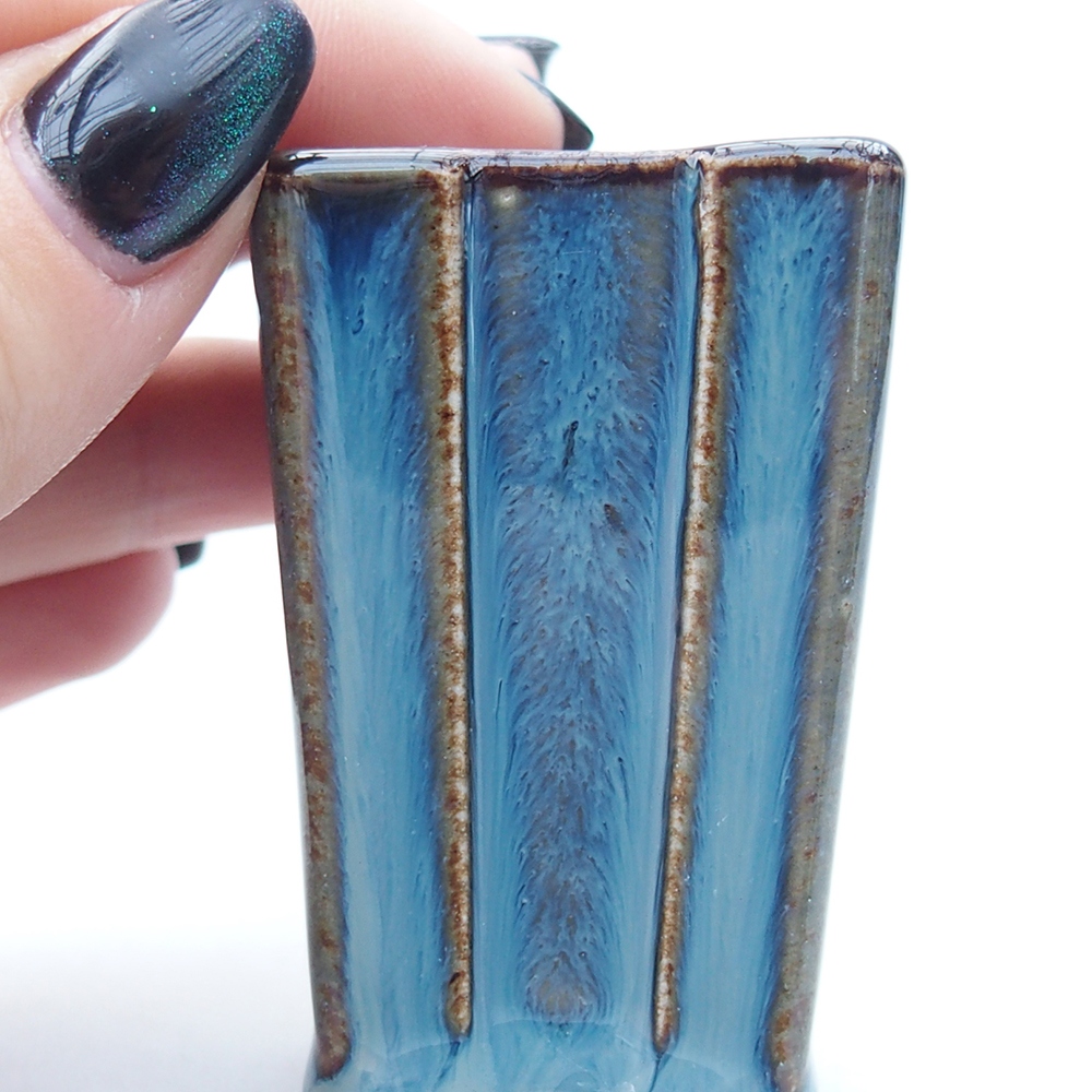 Mini cuenco bonsái 3,5 x 3,5 x 5,5 cm, color azul
