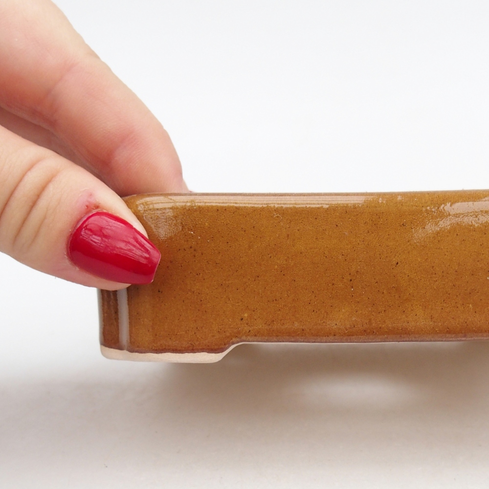 Cuenco bonsái de cerámica 11 x 9 x 3 cm, marrón