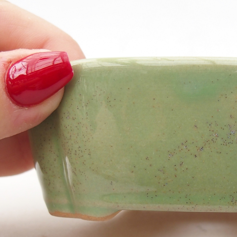 Cuenco bonsái de cerámica 10,5 x 8 x 3,5 cm, verde