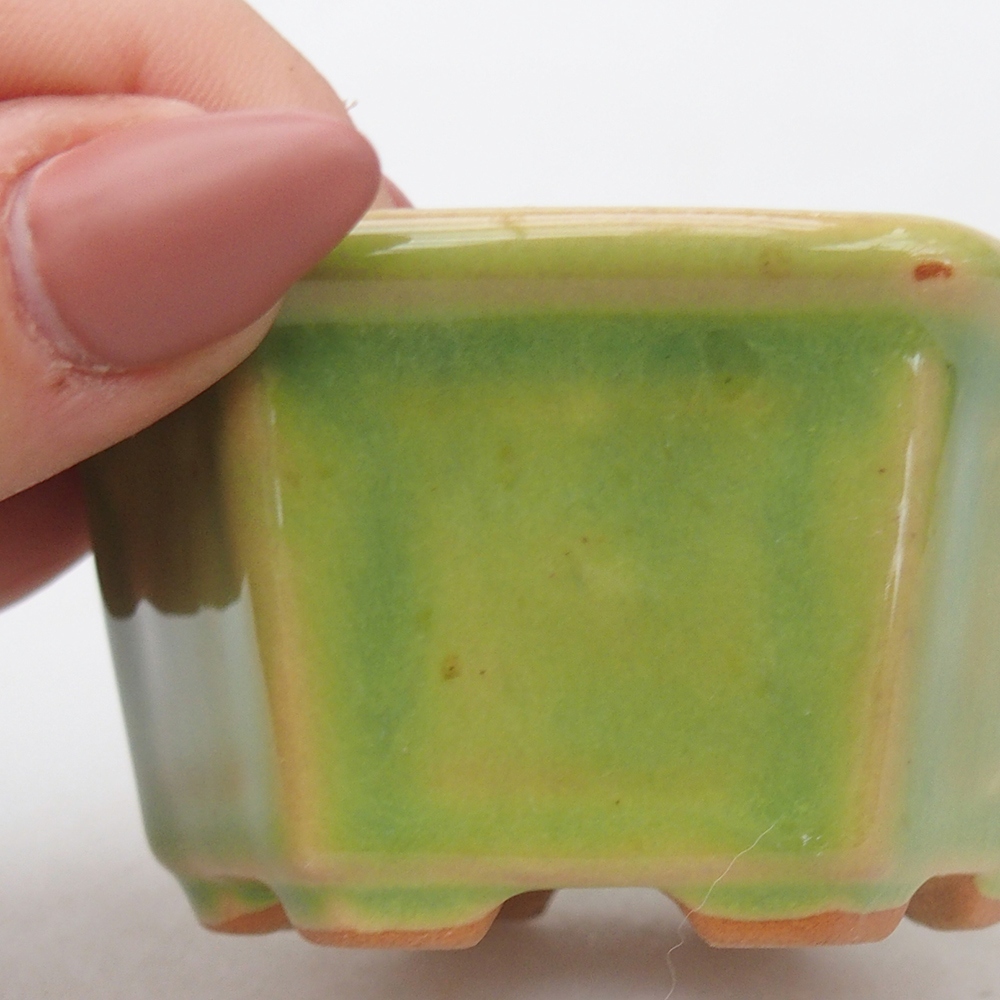 Cuenco bonsái de cerámica 7,5 x 7 x 4 cm, verde