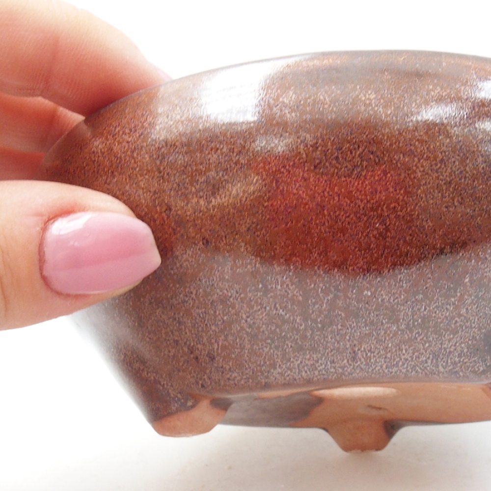 Cuenco bonsái de cerámica 11 x 11 x 5 cm, marrón