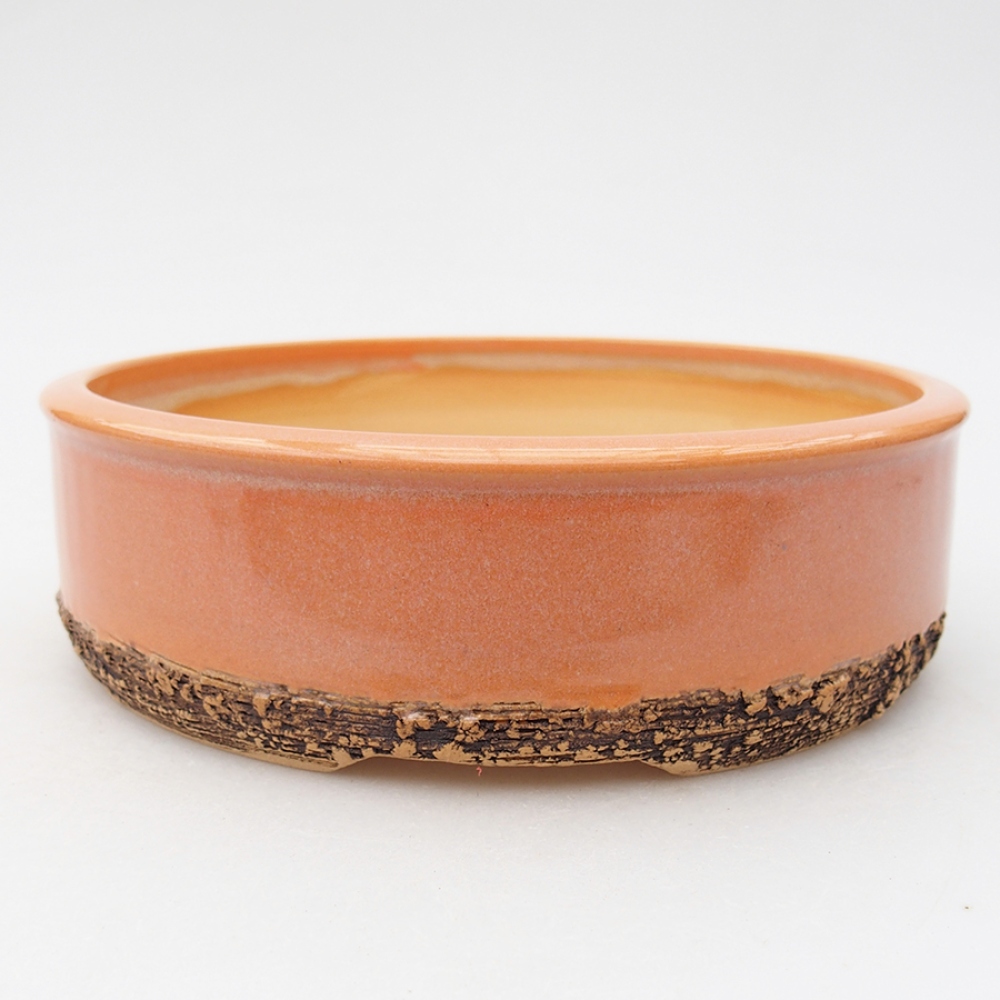Cuenco bonsái de cerámica 17,5 x 17,5 x 5 cm, naranja