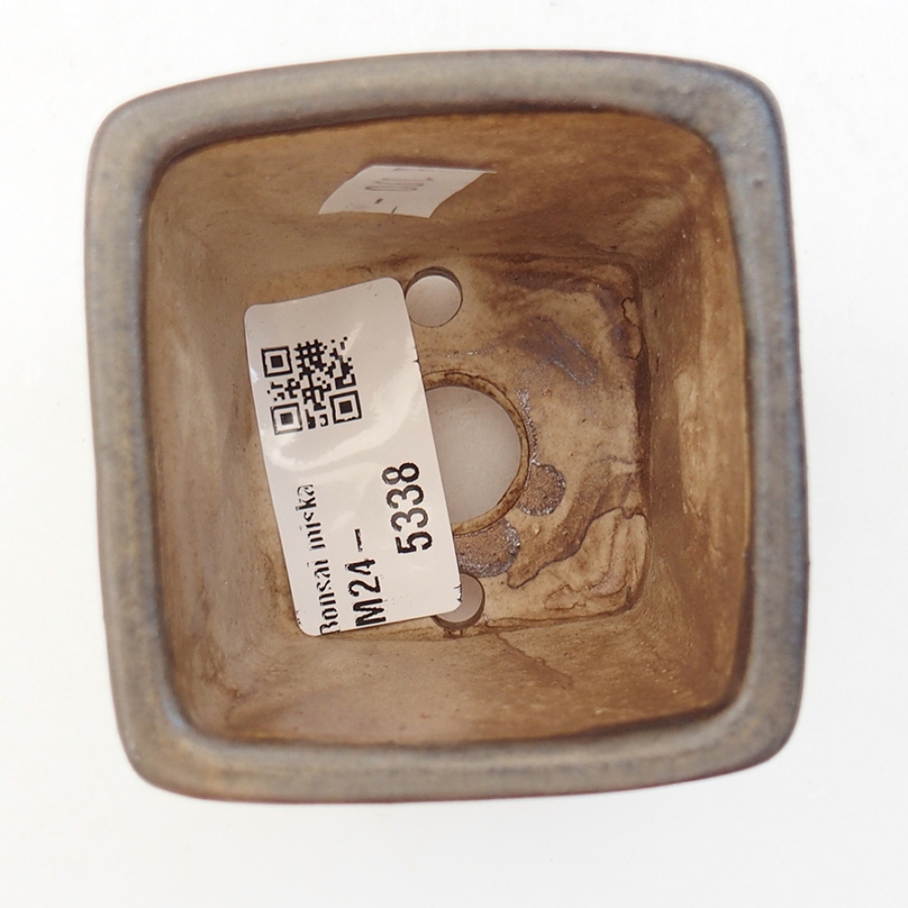 Cuenco bonsái de cerámica 6,5 x 6,5 x 7 cm, marrón