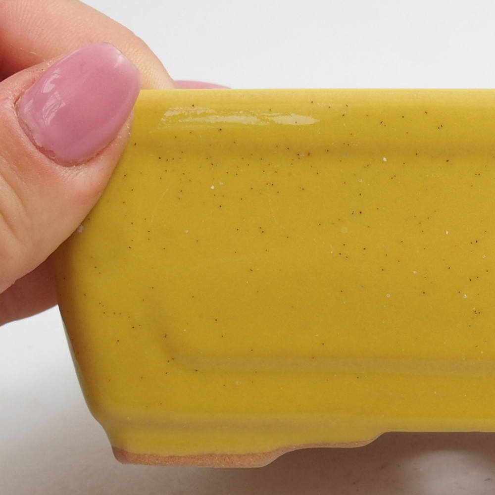 Cuenco bonsái de cerámica 13 x 10 x 5 cm, amarillo