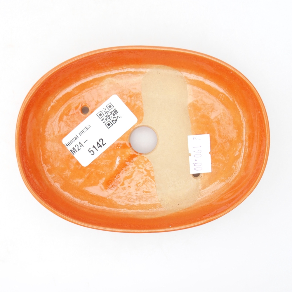Cuenco bonsái de cerámica 13 x 10 x 2,5 cm, naranja