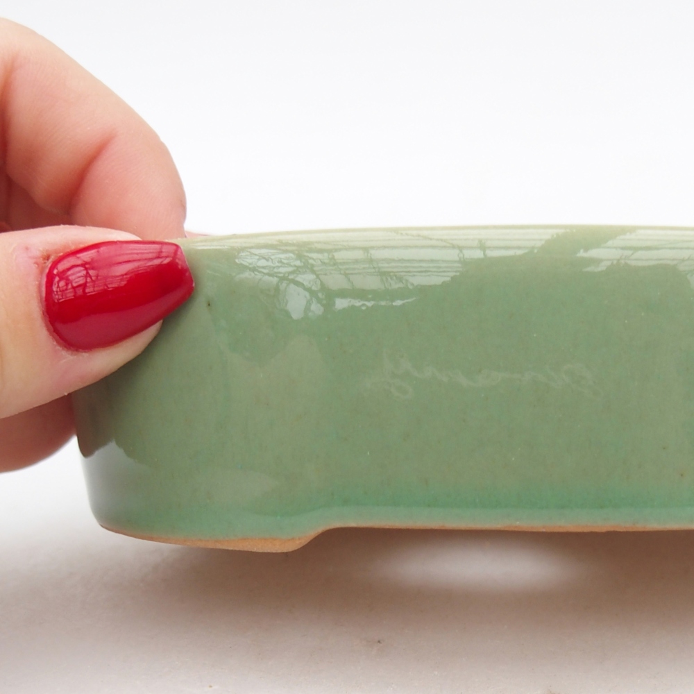 Cuenco bonsái de cerámica 12,5 x 10 x 3,5 cm, verde