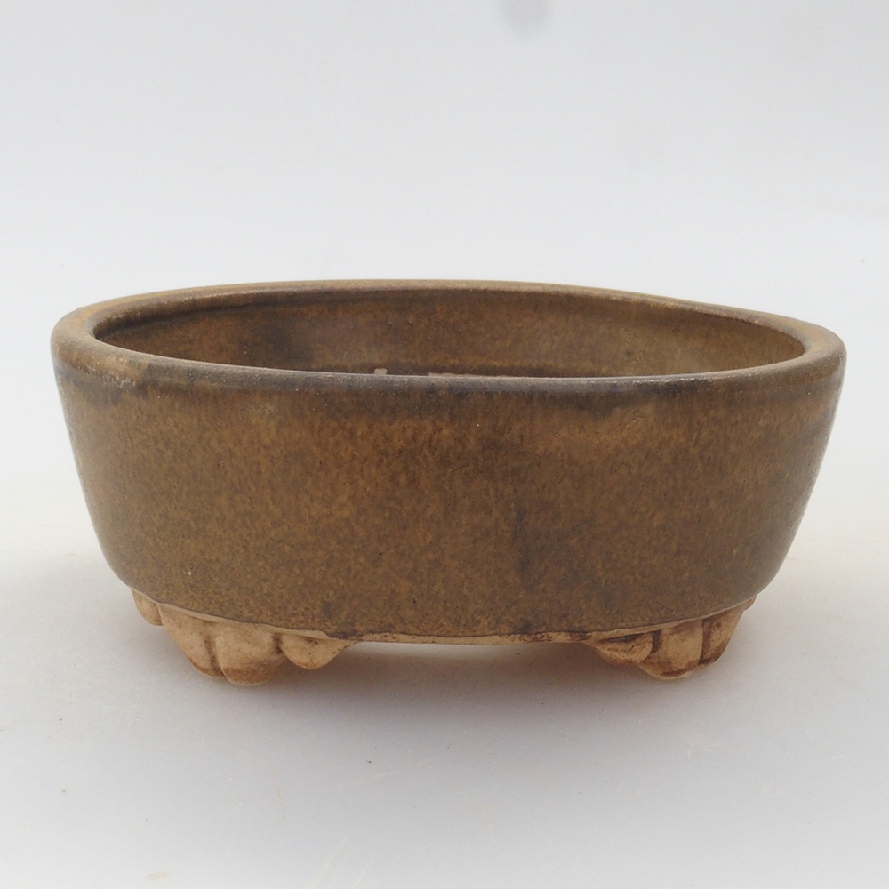 Cuenco bonsái de cerámica 10 x 8,5 x 4 cm, marrón