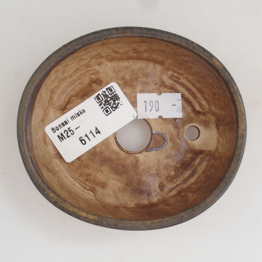 Cuenco bonsái de cerámica 10 x 8,5 x 4 cm, marrón