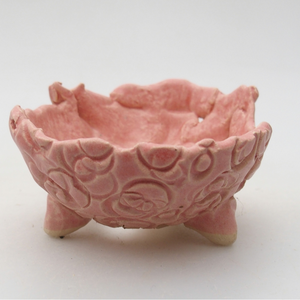 Concha de cerámica 8,5 x 8 x 5 cm , color rosa
