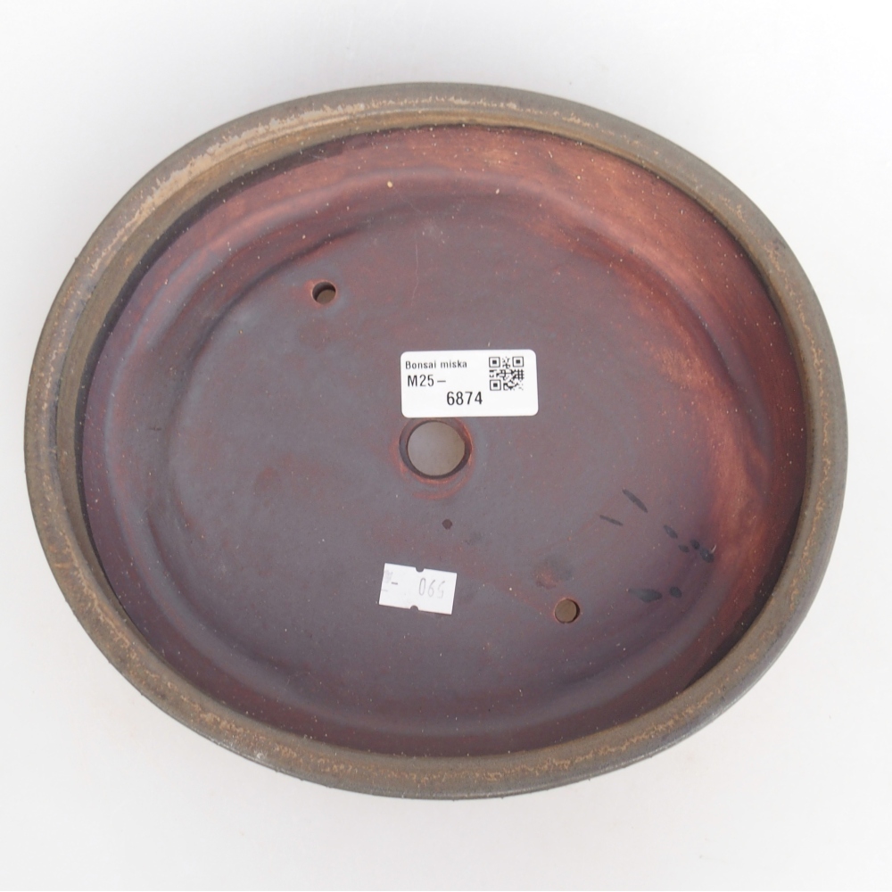 Cuenco bonsái de cerámica 22,5 x 20 x 4,5 cm, marrón