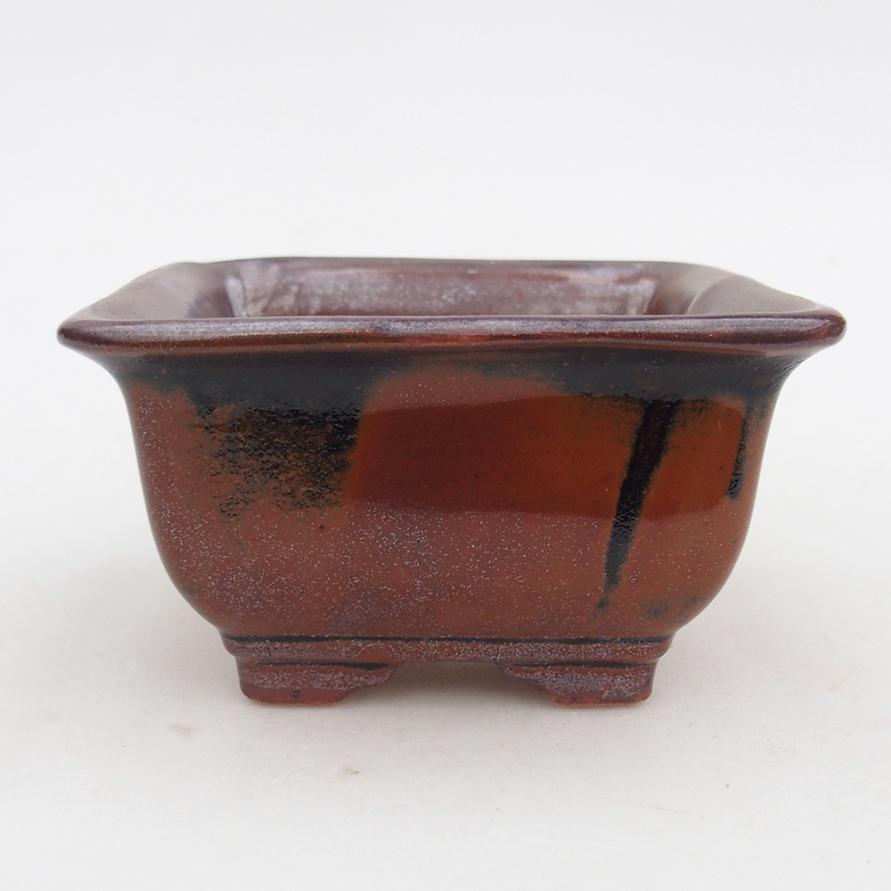 Cuenco bonsái de cerámica 10 x 10 x 6 cm, burdeos