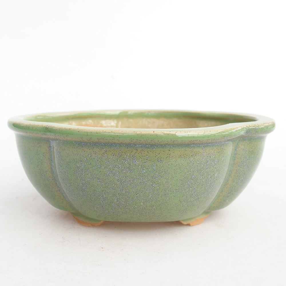 Cuenco bonsái de cerámica 12,5 x 10,5 x 5 cm, verde