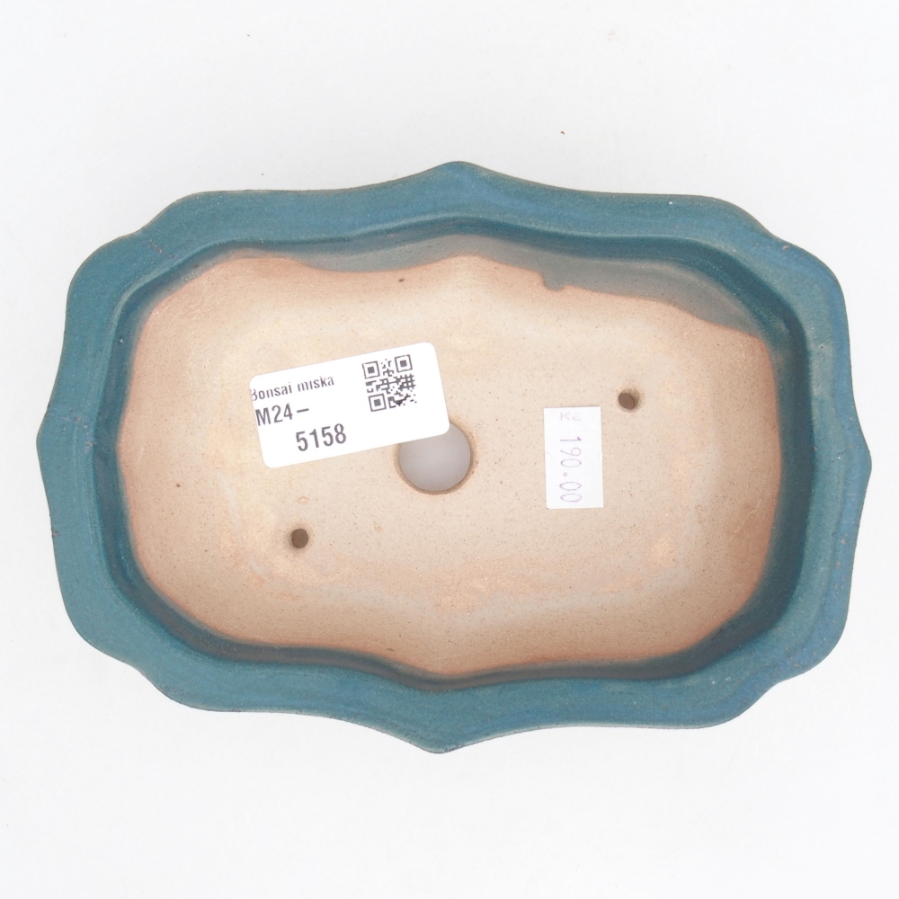 Cuenco bonsái de cerámica 15,5 x 11,5 x 4,5 cm, color azul