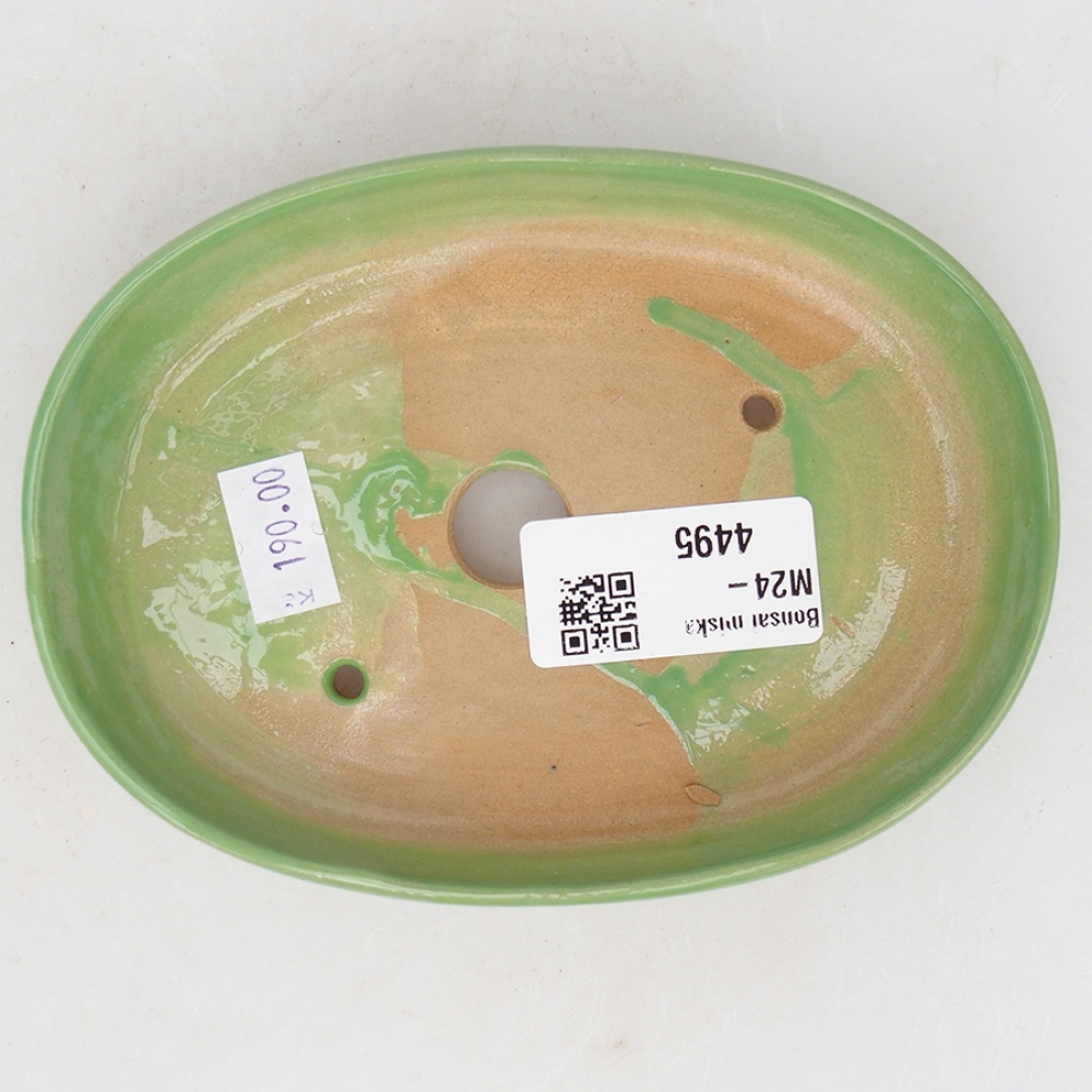 Cuenco bonsái de cerámica 13,5 x 10 x 3 cm, verde